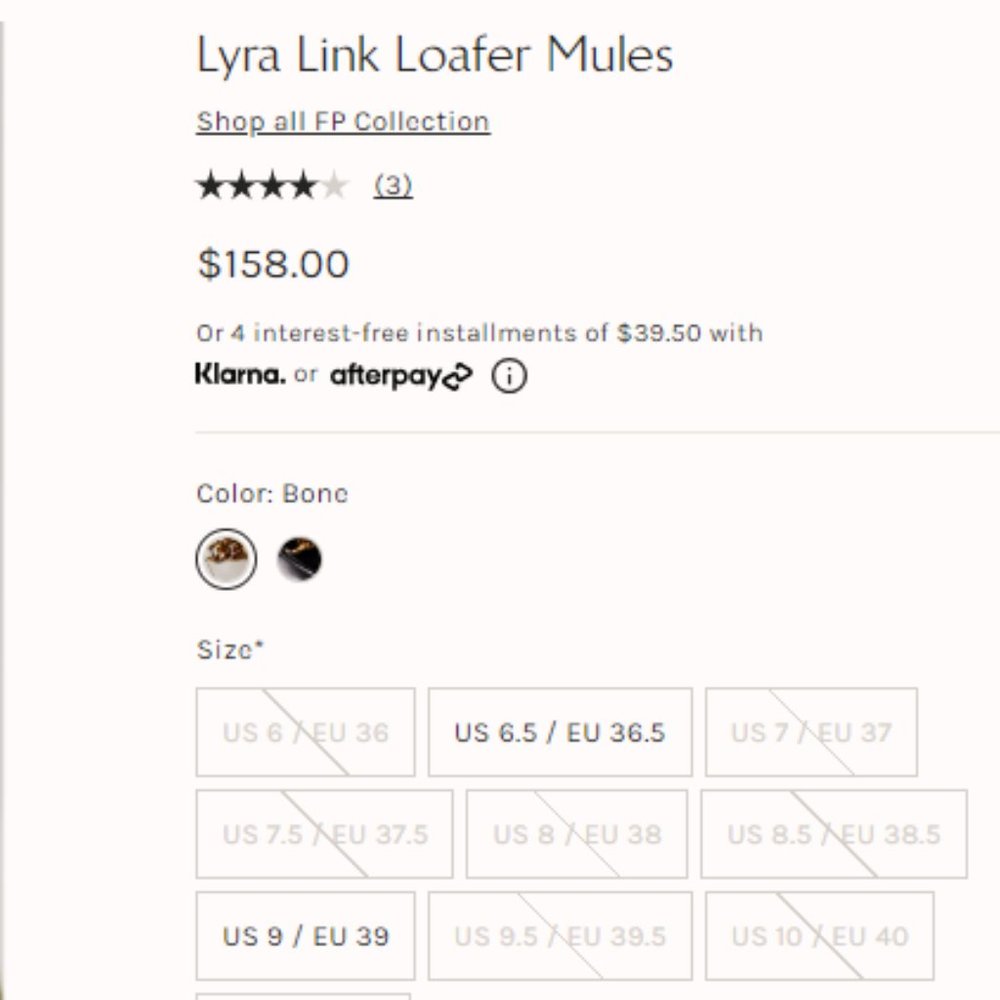 FREE PEOPLE BRAND NEW Lyra Link Loafer Mules Shoes in Bone - Picture 5 of 5
